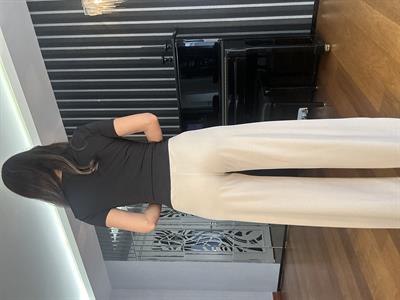 Taş Rengi Beli Lastikli Krep Pantolon