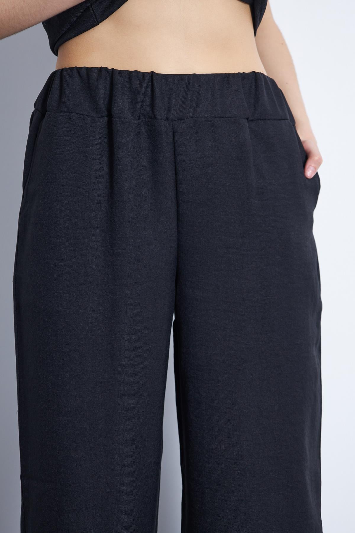 Aerobin siyah dokuma 2li takım set - Charamela