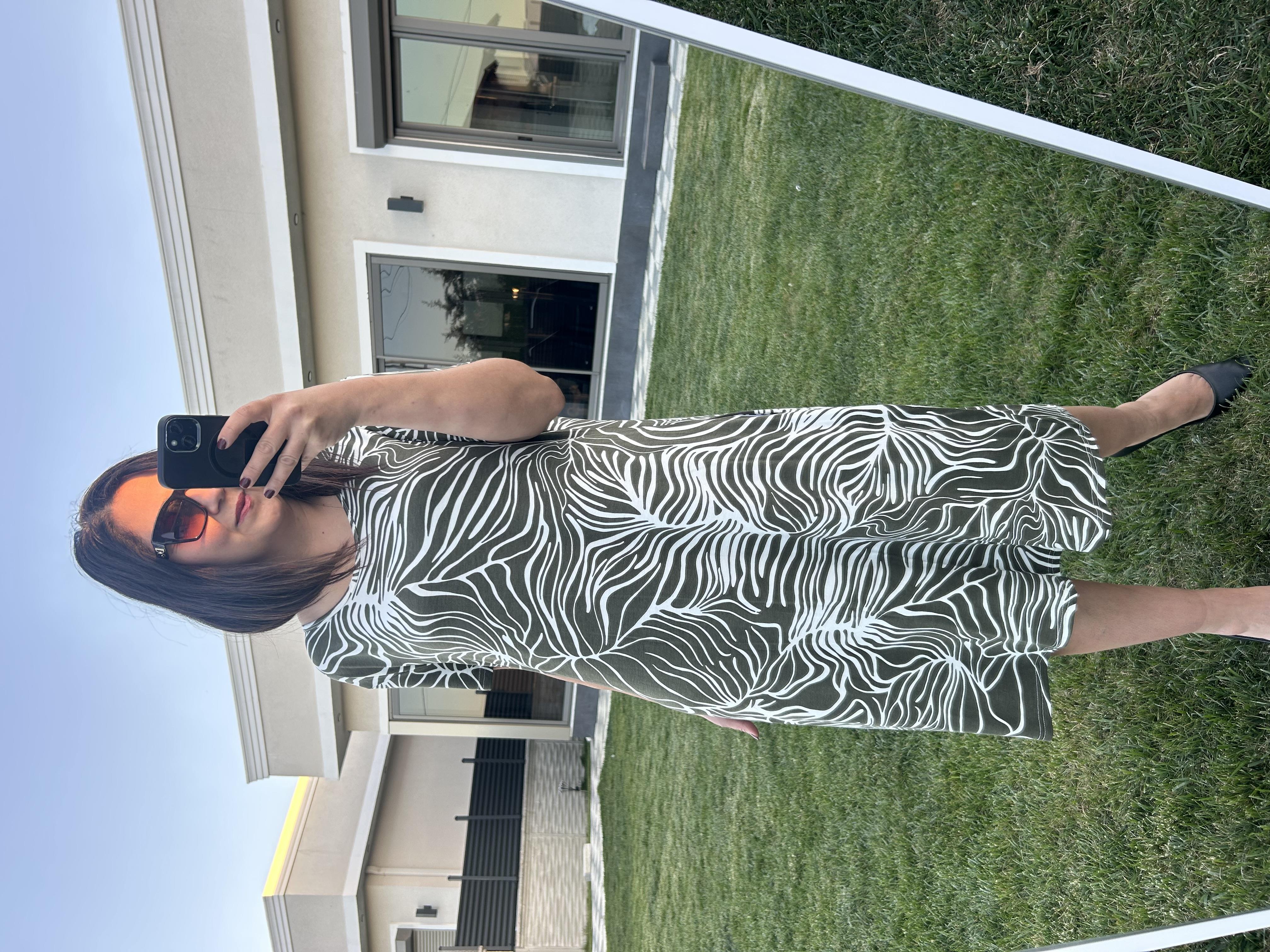 Büyük beden diz altı örme elbise -bge85 - Charamela