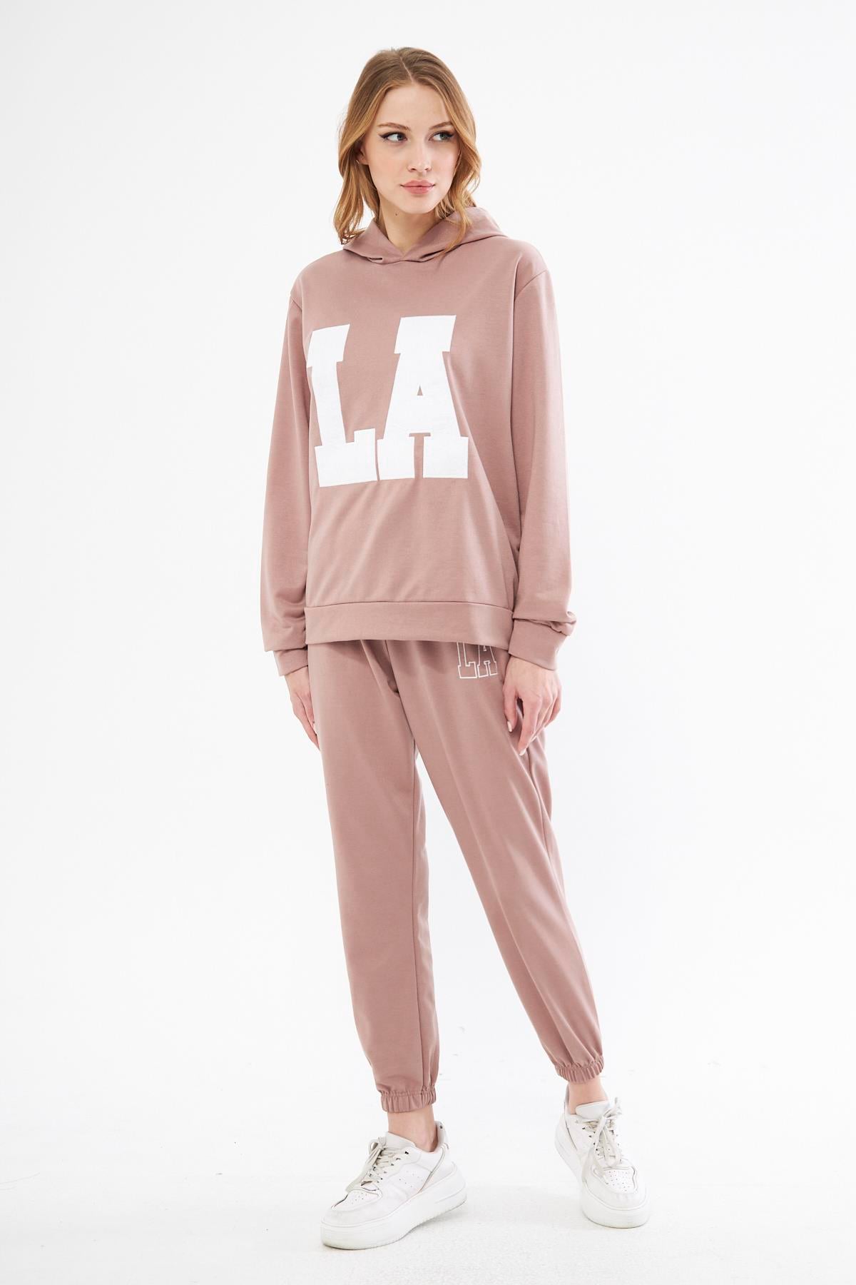 Gül kurusu 2li̇ eşofman takım - Charamela