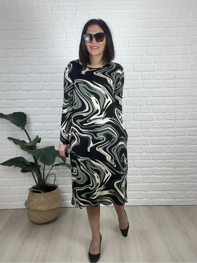 Kadın büyük beden örme elbise -bge75 - Charamela