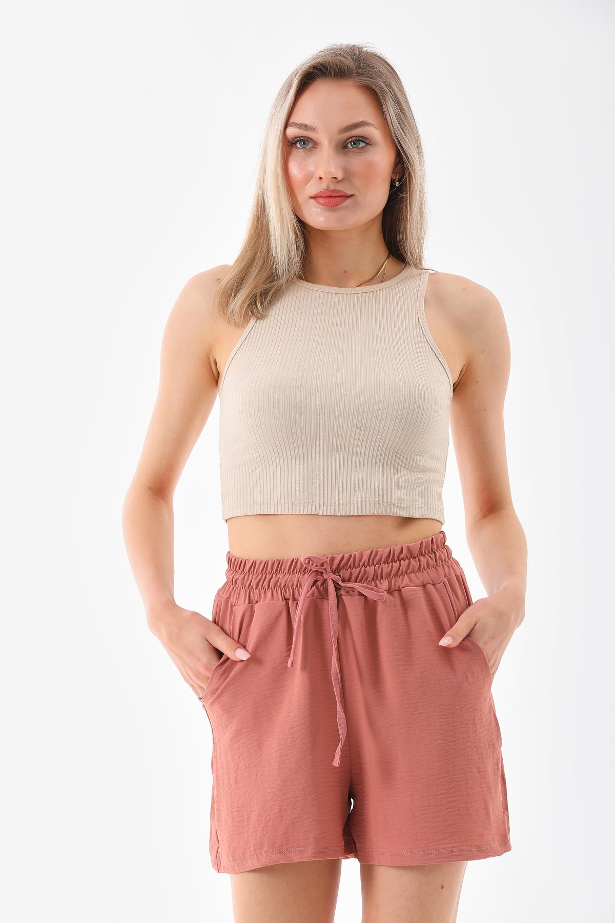 Kadın dokuma şort - Charamela