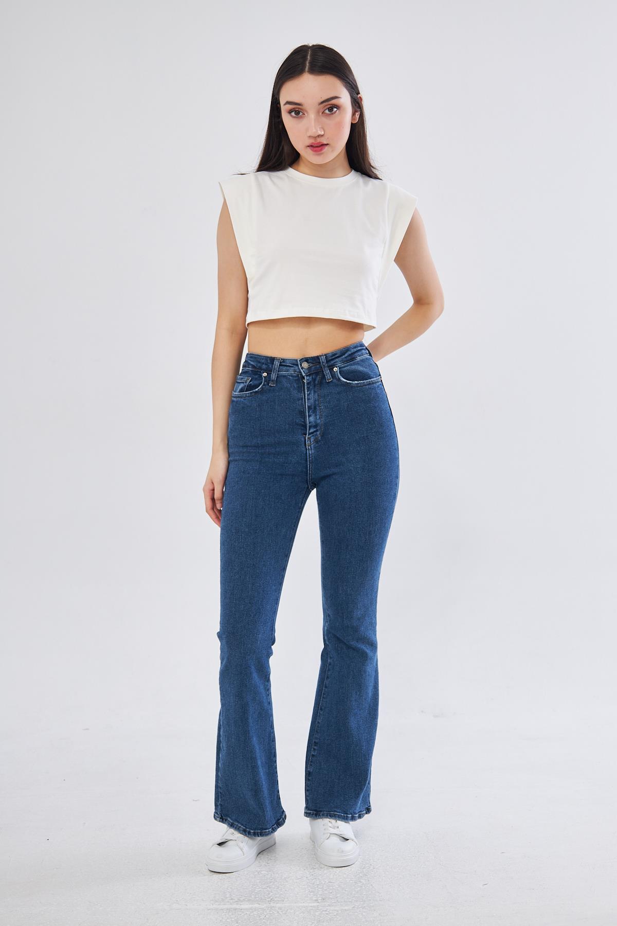 Omuz detaylı crop t-shirt - Charamela