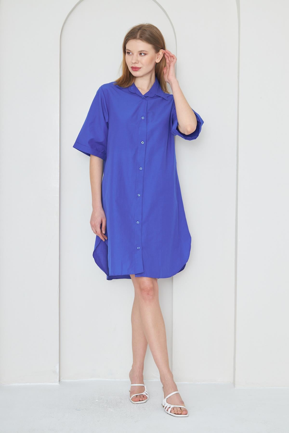 Saks gömlek elbi̇se - Charamela