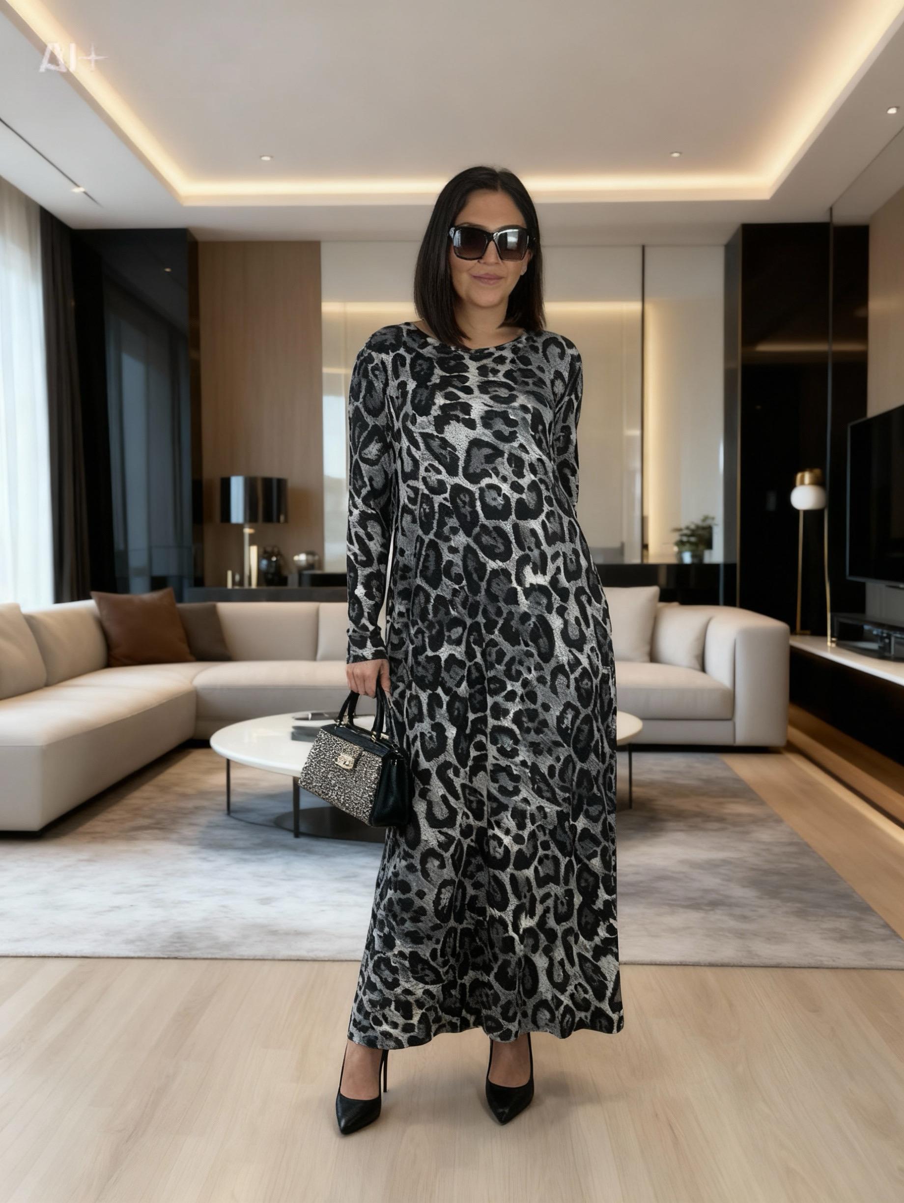 Uzun örme büyük beden elbise-bge87 - Charamela