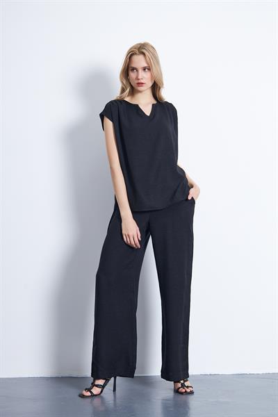 Aerobin siyah dokuma 2li takım set - Charamela