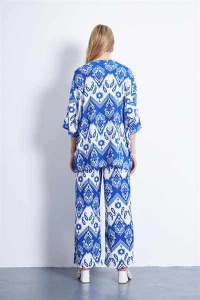 Baskılı örme kimonolu 2li takım set - Charamela