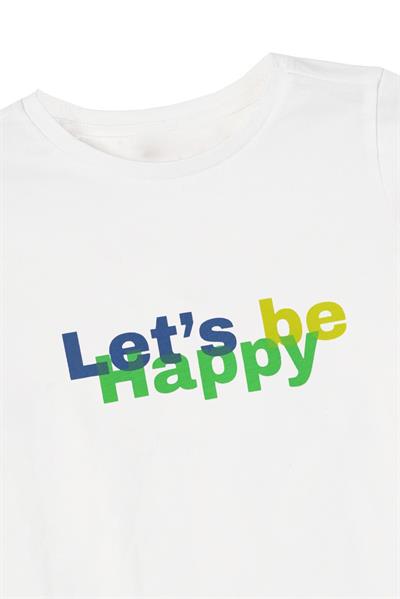 Bisiklet yaka kız çocuk baskılı t-shirt - Charamela