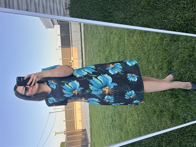 Büyük beden diz altı desenli örme elbise -bge109 - Charamela