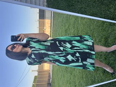 Büyük beden diz altı desenli örme elbise -bge107 - Charamela