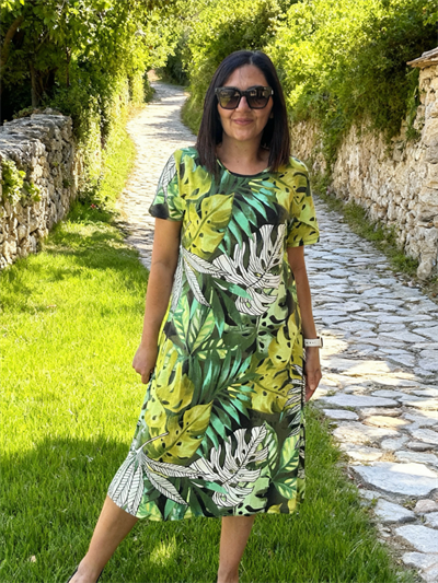 Büyük beden diz altı örme elbise -bge119