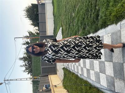 Büyük beden diz altı örme elbise -bge130