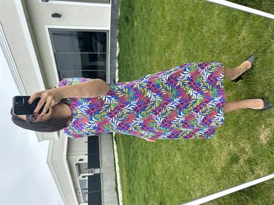 Büyük beden diz altı örme elbise -bge78 - Charamela