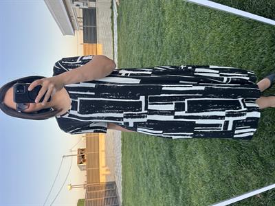 Büyük beden diz altı örme elbise -bge84 - Charamela