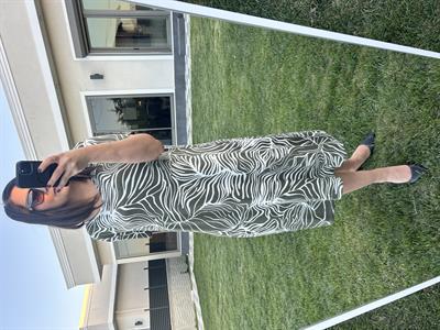 Büyük beden diz altı örme elbise -bge85 - Charamela