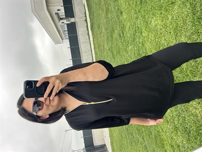 Büyük beden fermuarlı penye viskon bluz - Charamela