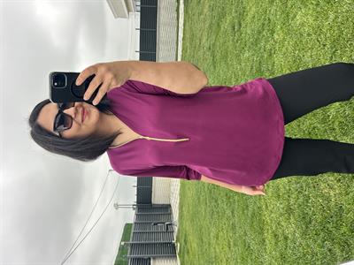 Büyük beden fermuarlı penye viskon bluz - Charamela