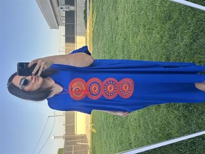 Büyük beden nakış detaylı örme  elbise -bge113 - Charamela