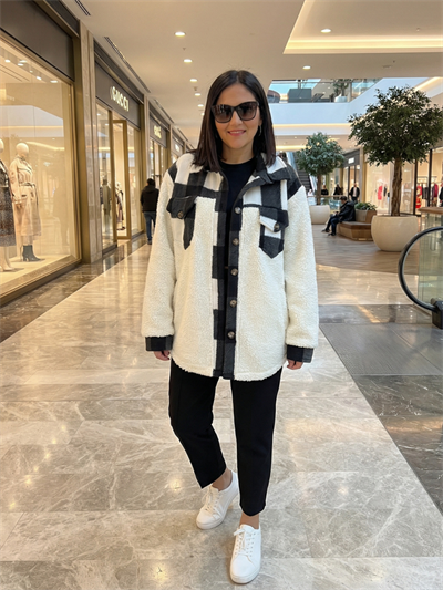 Büyük Beden Polar Kumaş Dügme ve  Cep Detaylı Ceket-Hırka-bgc07
