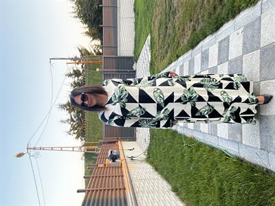 Büyük Beden Uzun Lıkralı Vıskon Penye Elbise-BGE122