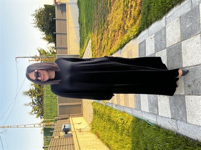 Büyük Beden Uzun Lıkralı Vıskon Penye Elbise-BGE117