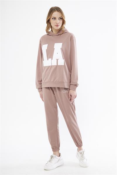 Gül kurusu 2li̇ eşofman takım - Charamela