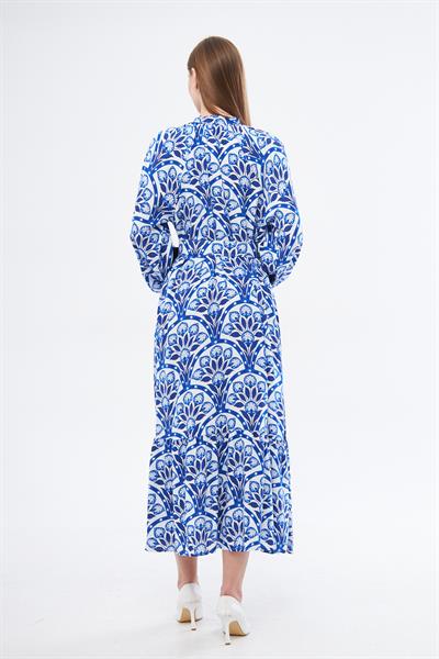 Haki̇m yaka uzun kollu, kemerli elbi̇se - Charamela