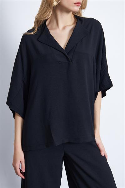 Kadin aerobin kumas rahat kalip bluz - Charamela