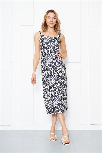 Kadın askılı kare yaka elbise - Charamela