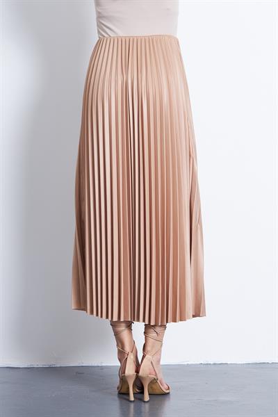 Kadın beli lastikli piliseli etek - Charamela