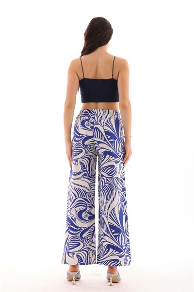 Kadın beli lastikli rahat kesim palazzo pantolon - Charamela