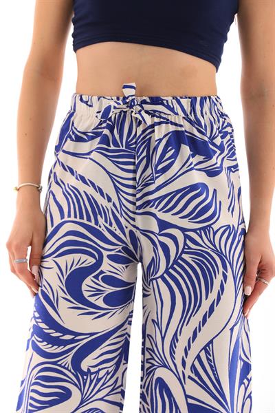 Kadın beli lastikli rahat kesim palazzo pantolon - Charamela