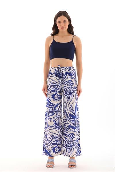 Kadın beli lastikli rahat kesim palazzo pantolon - Charamela