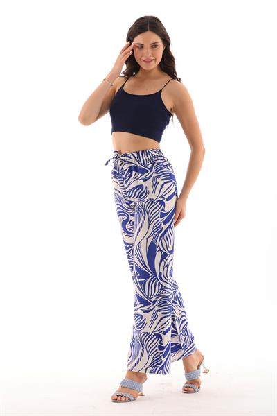 Kadın beli lastikli rahat kesim palazzo pantolon - Charamela