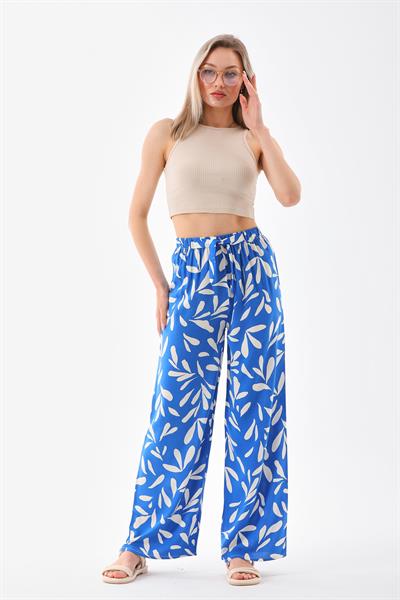 Kadın beli lastilklı rahat kesim palazzo pantolon - Charamela