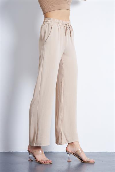 Kadın belli lastikli rahat kalıp pantolon - Charamela
