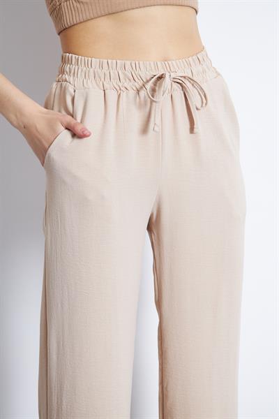 Kadın belli lastikli rahat kalıp pantolon - Charamela