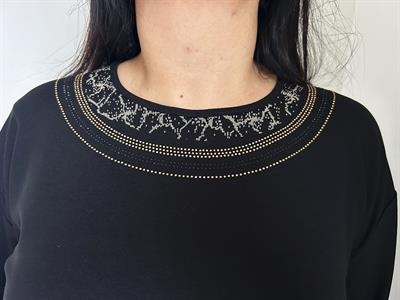 Kadın büyük beden taş detaylı bluz -bgb69 - Charamela