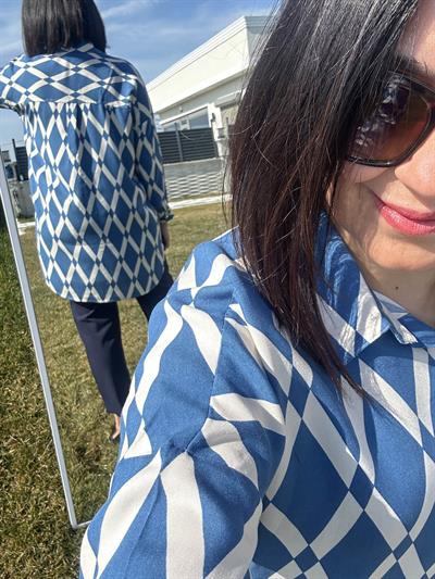 Kadın büyük beden mavi gömlek tunik - Charamela