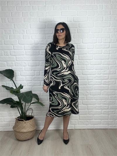 Kadın büyük beden örme elbise -bge75 - Charamela