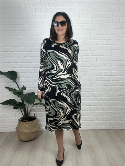 Kadın büyük beden örme elbise -bge75 - Charamela