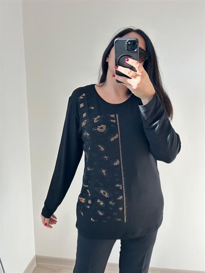 Kadın büyük beden örme taş detaylı bluz-bgb79 - Charamela