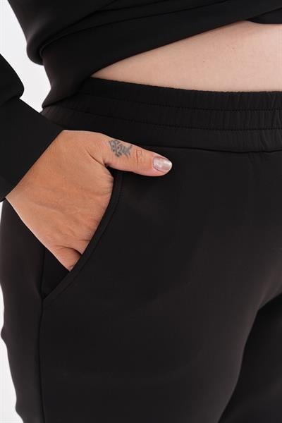 Kadın büyük beden scuba kumaş esofman seti-bgt32 - Charamela