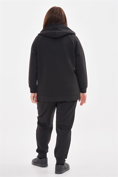 Kadın büyük beden scuba kumaş esofman seti-bgt32 - Charamela