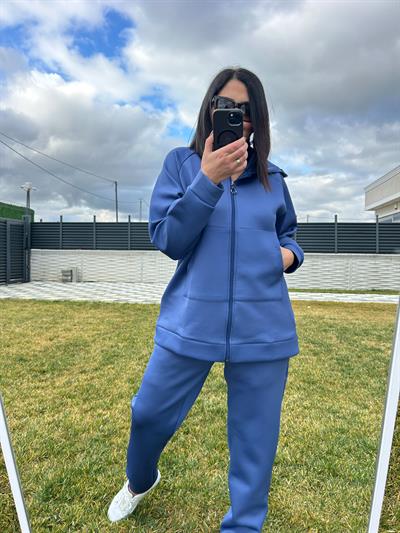 Kadın büyük beden scuba kumaş esofman seti-bgt31 - Charamela