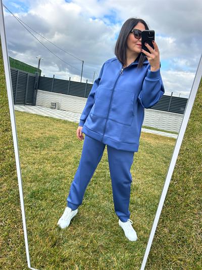 Kadın büyük beden scuba kumaş esofman seti-bgt31 - Charamela