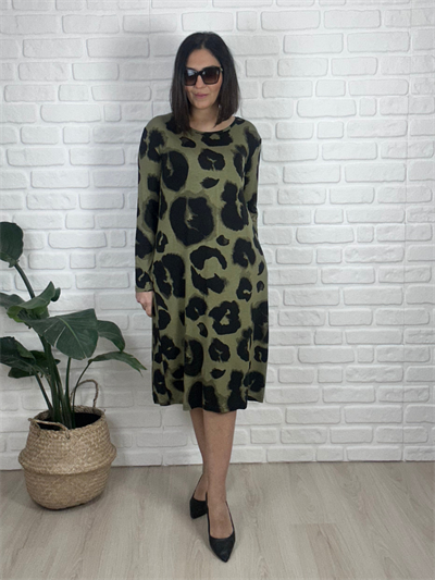 Kadın büyük beden uzun kollu örme elbise-bge62 - Charamela