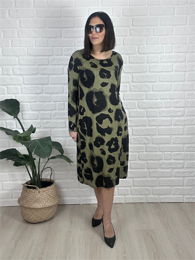 Kadın büyük beden uzun kollu örme elbise-bge62 - Charamela