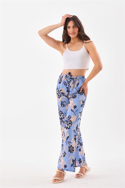 Kadın desenli rahat kesim palazzo pantolon - Charamela
