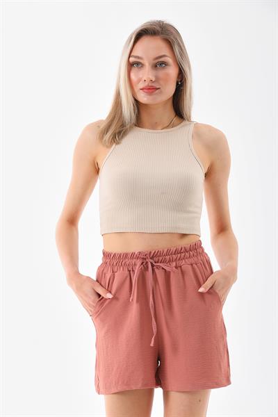 Kadın dokuma şort - Charamela